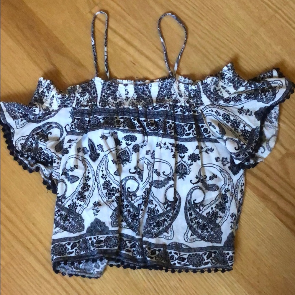 Charlotte Russe Size Small Blue and White Blouse